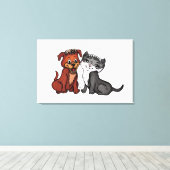 Kitty und Puppy Leinwanddruck (Insitu (Holzboden))