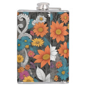 Kitty unter den Blume Flachmann (Rückseite)