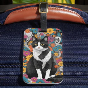 Kitty unter den Blume Gepäckanhänger