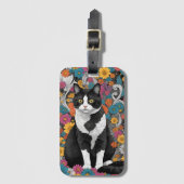 Kitty unter den Blume Gepäckanhänger (Vorderseite Vertikal)