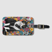 Kitty unter den Blume Gepäckanhänger (Vorderseite (Horizontal))