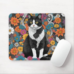 Kitty unter den Blume Mousepad