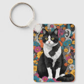 Kitty unter den Blume Schlüsselanhänger (Vorderseite)
