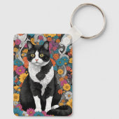 Kitty unter den Blume Schlüsselanhänger (Rückseite)
