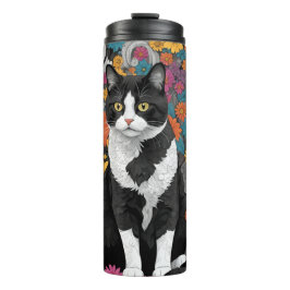 Kitty unter den Blume Thermosbecher