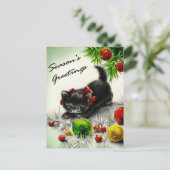 Kitty unterm Baum Postkarte (Stehend Vorderseite)
