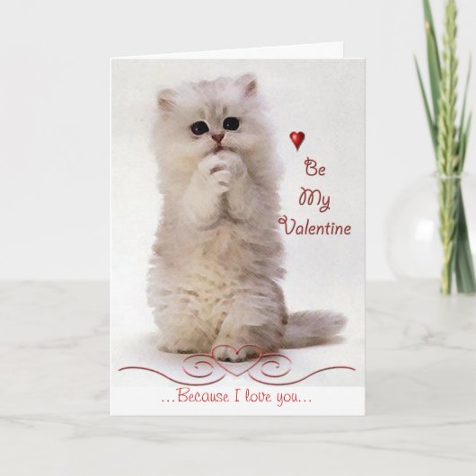 Kitty Valentine Grußkarte Feiertagskarte (Vorderseite)