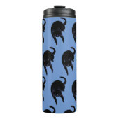 Kitty Voices Black Cat Pattern Blau Thermosbecher (Vorderseite)