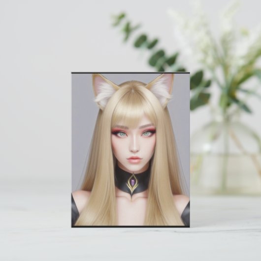 KITTY WAIFU 03 POSTKARTE (Stehend Vorderseite)