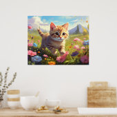 *~* Kitty Walking Blume 5:4 Kätzchen AP68 Poster (Küche)