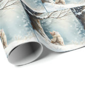 Kitty Watching Schneeflocken Geschenkpapier (Rolleneckpunkt)