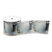 Kitty Watching Schneeflocken Satinband (Spule)