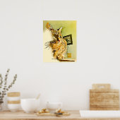Kitty Whiskers Herznose Wasserfarbe Poster (Küche)