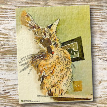 Kitty Whiskers Herznose Wasserfarbe