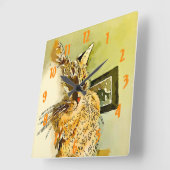 Kitty Whiskers Herznose Wasserfarbe Quadratische Wanduhr (Winkel)