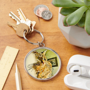 Kitty Whiskers Herznose Wasserfarbe Schlüsselanhänger