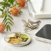 Kitty Whiskers Herznose Wasserfarbe Schlüsselanhänger (Seite)