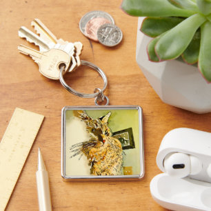 Kitty Whiskers Herznose Wasserfarbe Schlüsselanhänger