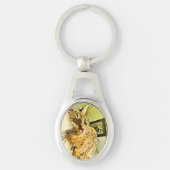 Kitty Whiskers Herznose Wasserfarbe Schlüsselanhänger (Vorderseite)