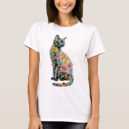 Kitty Wildflowers Aquarellmalerei Katzenmutter Mam T-Shirt