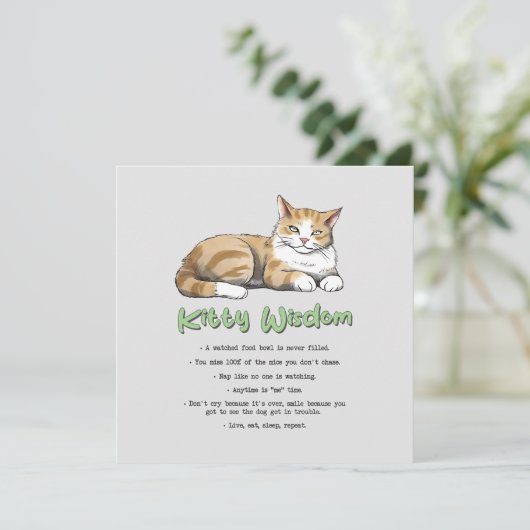 Kitty Wisdom - Funny Cat Rules with a Brown Cat (Stehend Vorderseite)