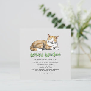 Kitty Wisdom - Funny Cat Rules with a Brown Cat