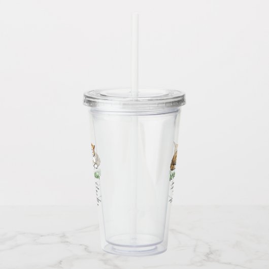 Kitty Wisdom - Funny Cat Rules with a Brown Cat Acryltrinkbecher (Rechts)