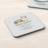 Kitty Wisdom - Funny Cat Rules with a Brown Cat Getränkeuntersetzer (Linke Seite)