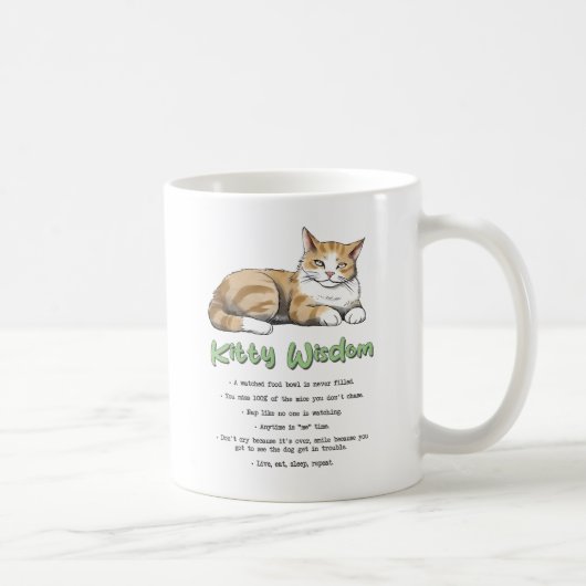 Kitty Wisdom - Funny Cat Rules with a Brown Cat Kaffeetasse (Rechts)