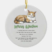 Kitty Wisdom - Funny Cat Rules with a Brown Cat Keramik Ornament (Vorne)
