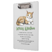 Kitty Wisdom - Funny Cat Rules with a Brown Cat Klemmbrett (Links)