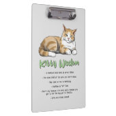 Kitty Wisdom - Funny Cat Rules with a Brown Cat Klemmbrett (Rechts)
