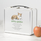 Kitty Wisdom - Funny Cat Rules with a Brown Cat Metall Brotdose (Beispiel)