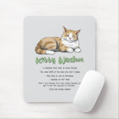 Kitty Wisdom - Funny Cat Rules with a Brown Cat Mousepad (Mit Mouse)