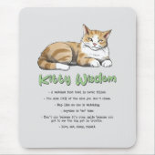 Kitty Wisdom - Funny Cat Rules with a Brown Cat Mousepad (Vorne)
