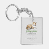 Kitty Wisdom - Funny Cat Rules with a Brown Cat Schlüsselanhänger (Vorderseite links)
