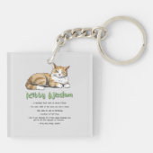 Kitty Wisdom - Funny Cat Rules with a Brown Cat Schlüsselanhänger (Rückseite)