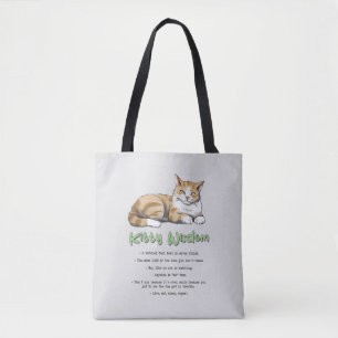 Kitty Wisdom - Funny Cat Rules with a Brown Cat Tasche