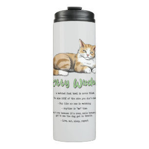 Kitty Wisdom - Funny Cat Rules with a Brown Cat Thermosbecher