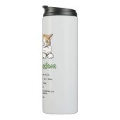 Kitty Wisdom - Funny Cat Rules with a Brown Cat Thermosbecher (Nach rechts gedreht)