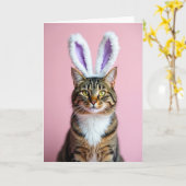 Kitty With Ear Fluffs Portrait Card Karte (Gelbe Blume)