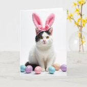 Kitty With Ears Headband Card Karte (Gelbe Blume)