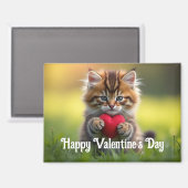 Kitty with Heart Valentine Magnet (Vorderseite/Rückseite)