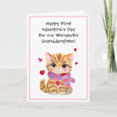 Kitty With Hearts Valentines Day Riddle Karte (Vorderseite)