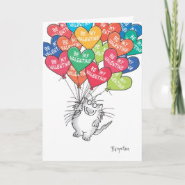 KITTY WTH HEART BALLOONS Valentine by Boynton Feiertagskarte