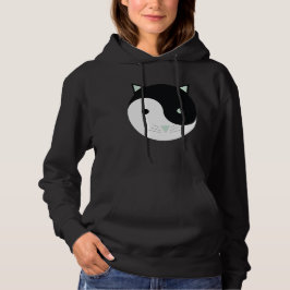 Kitty Yin Yang mit Minze Green , Black und White Hoodie