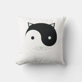 Kitty Yin Yang mit Minze Green , Black und White Kissen