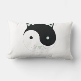 Kitty Yin Yang mit Minze Green , Black und White Lendenkissen