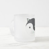 Kitty Yin Yang mit Minze Green , Black und White Mattglastasse (Vorderseite Links)