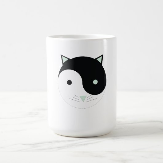 Kitty Yin Yang mit Minze Green , Black und White Verwandlungstasse (Zentrum)